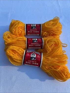 Heavy Rug Yarn in Bright Yellow - 3 Skeins